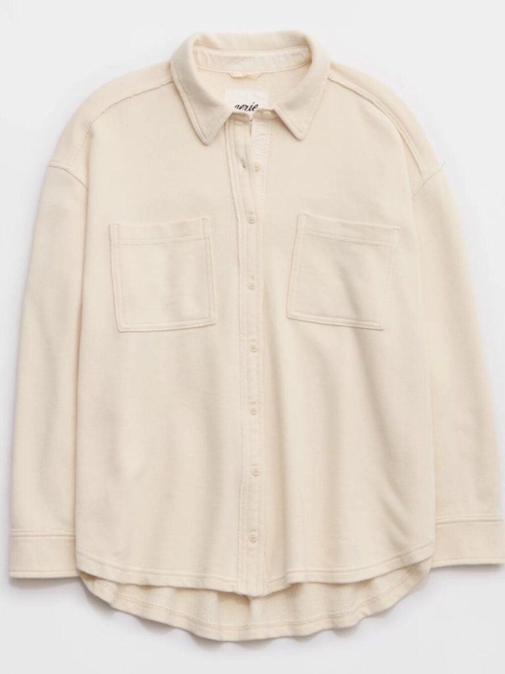 Aerie LumberJane Fleece Shirt Toasted Coconut Size XL